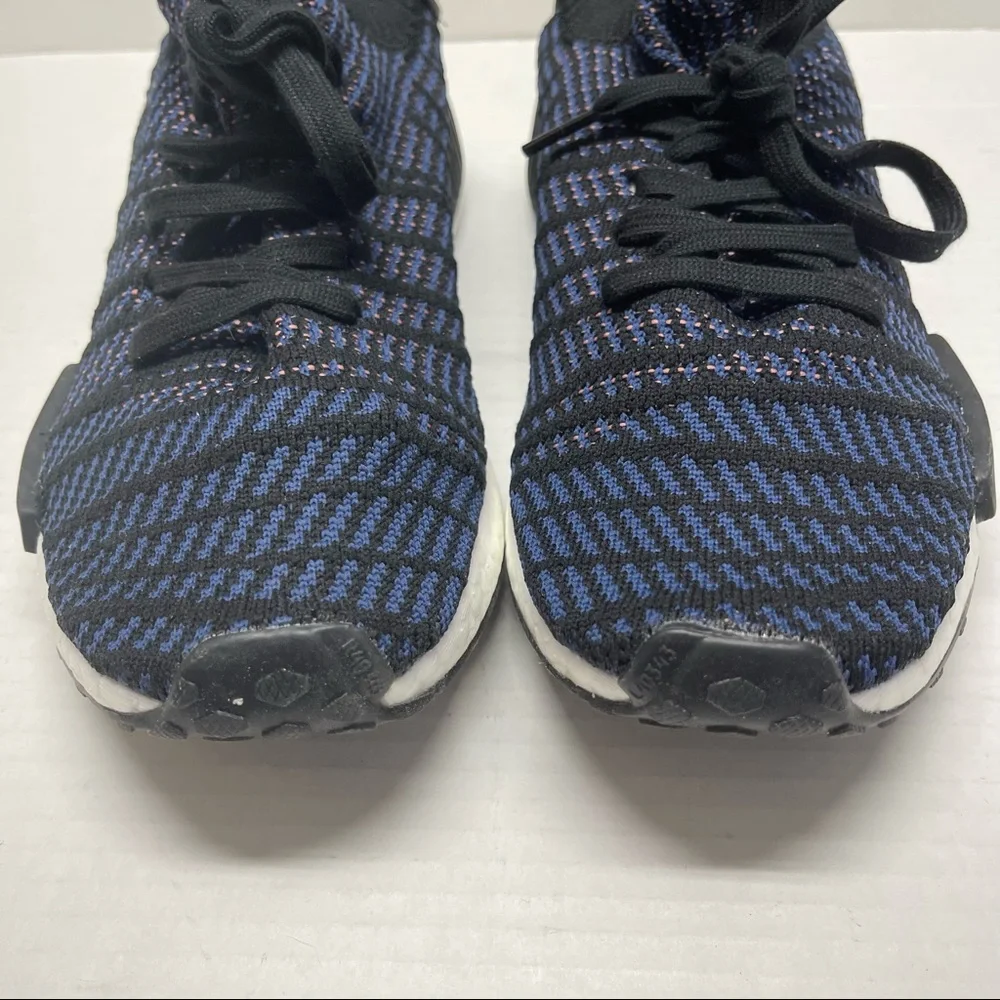 Adidas NMD R1 Primeknit Indigo Stripe Sneakers Sz 11